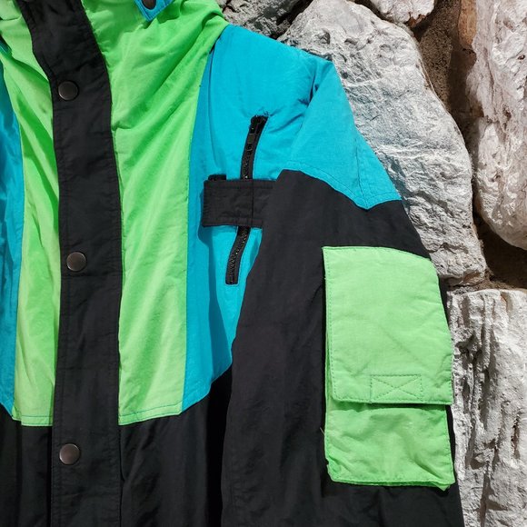 Men's Black and Green Ski Suit - Picture 3 of 6